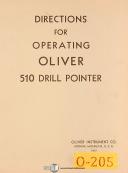 Oliver-Oliver 510, Drill Pointer Grinder, Operations Manual Year (1962)-510-01